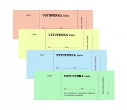 Bločková vstupenka, 14 × 5 cm, 100 listů, číslovaná, 4 barvy