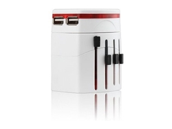 cestovní adaptér 4v1 s USB bílá, Omega
