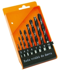 Sada vrtáků do dřeva 8 ks,  3-10 mm